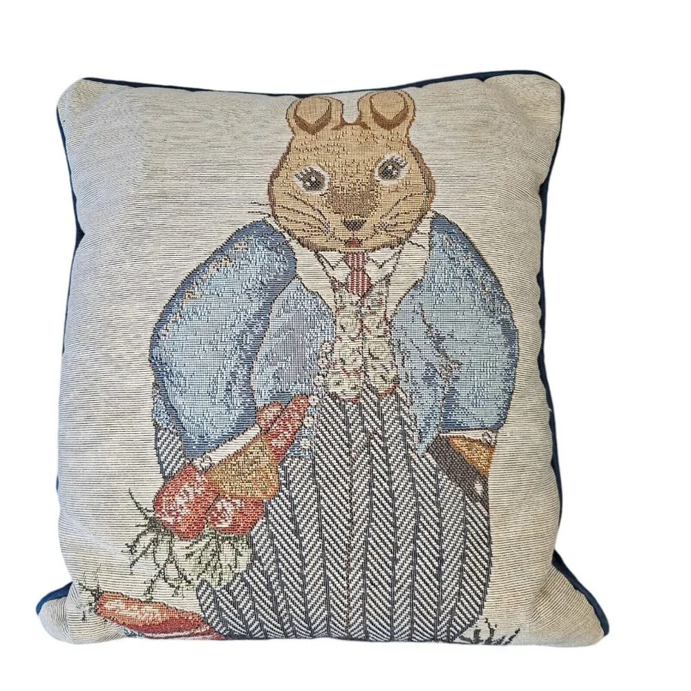 Peter Rabbit Tapestry‎ Needlepoint Pillows Beatrix Potter Spring Mr. Mrs. 11x13